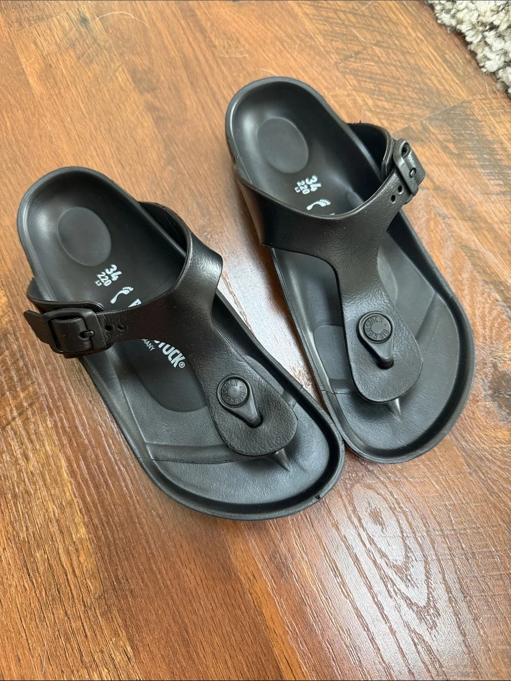 Birkenstock Black EVA Thong Sandals with Buckle Kids!